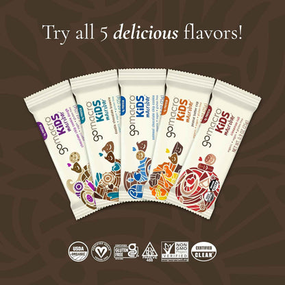 GoMacro Kids MacroBar Organic Vegan Snack Bars – Nut-Free Lunchbox Snack for School and Daycare