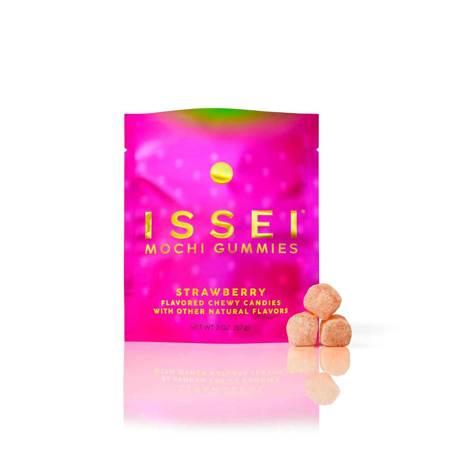 ISSEI Strawberry Mochi Gummies Chewy Candy – Allergen-Friendly Lunchbox Treat for School and Camp