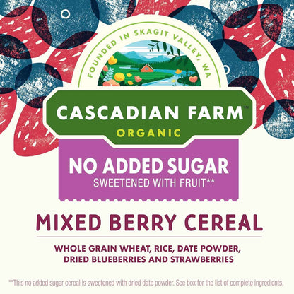 Cascadian Farm Organic Mixed Berry Cereal – Clean-Label Berry Crunch for Less-Is-More Breakfast