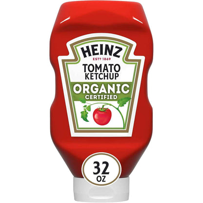 Heinz Organic Tomato Ketchup for Mindful Family Meals, Clean-Label Dipping Sauce for Lunchboxes and Dinner Plates
