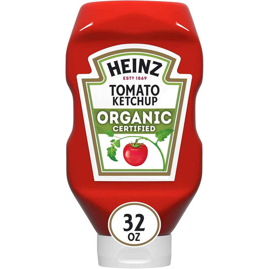 Heinz Organic Tomato Ketchup for Mindful Family Meals, Clean-Label Dipping Sauce for Lunchboxes and Dinner Plates