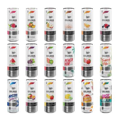 CELSIUS Assorted Flavors Functional Energy Drink – Sustained Focus Fuel for Home Office and Deep Work Sessions