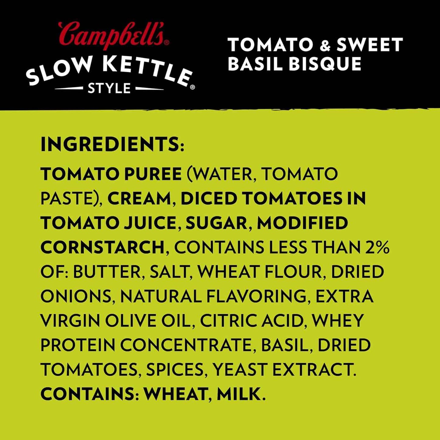 Campbell's Slow Kettle Style Sweet Basil Bisque 15.5 oz Single-Serve Bowl, Practical Get-Well and Housewarming Gift for Busy Loved Ones