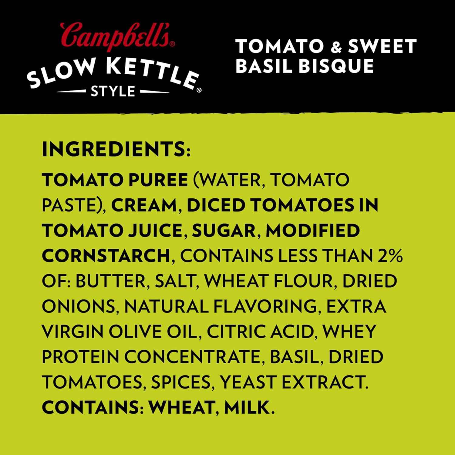 Campbell's Slow Kettle Style Sweet Basil Bisque 15.5 oz Single-Serve Bowl, Practical Get-Well and Housewarming Gift for Busy Loved Ones