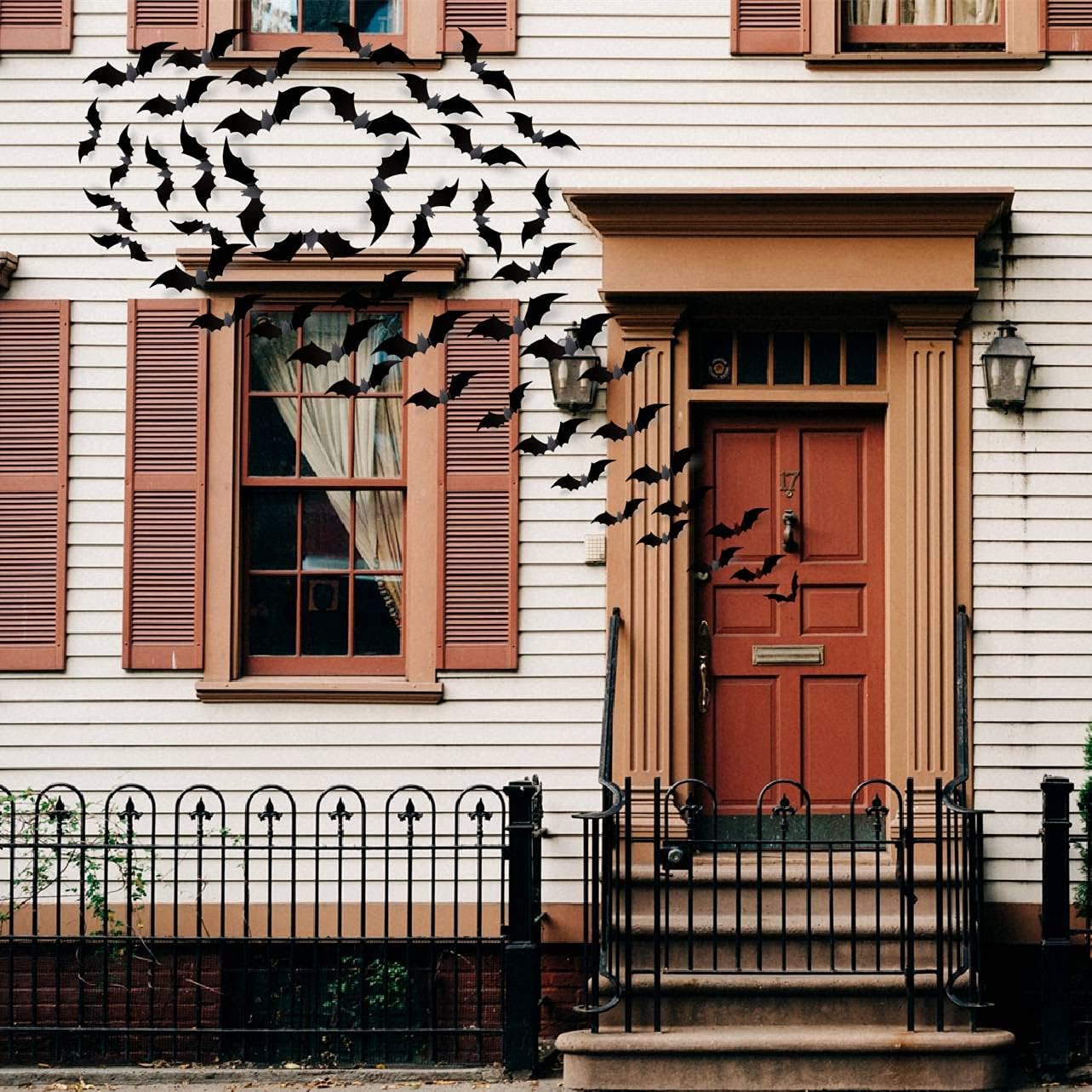 CESOF Weatherproof Bat Wall Stickers – Black 3D PVC Halloween Decor for Front Yard, Patio Door, Windows & Party Entryways