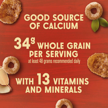 Cheerios Hearty Nut Medley Maple Cinnamon – Better-for-You Cereal Swap for Heart-Conscious Homes, 13 Vitamins and Minerals, 20 oz