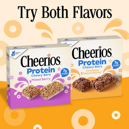 Cheerios Protein Chewy Bars Low Sweetness Snack for Blood Sugar Friendly Snacking 6.35 oz