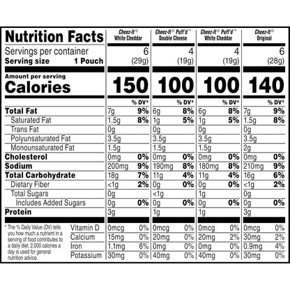Cheez-It Cheese Crackers, Baked Snack Crackers, Care Package Snack for Students and Military Care, 17.72oz Box (20 Pouches)