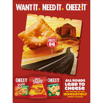 Cheez-It Grooves Crunchy Cheese Crackers – Fun Snack Care Package for College Students, Office Secret Santa, and Housewarming, 3.25oz 6-Pack