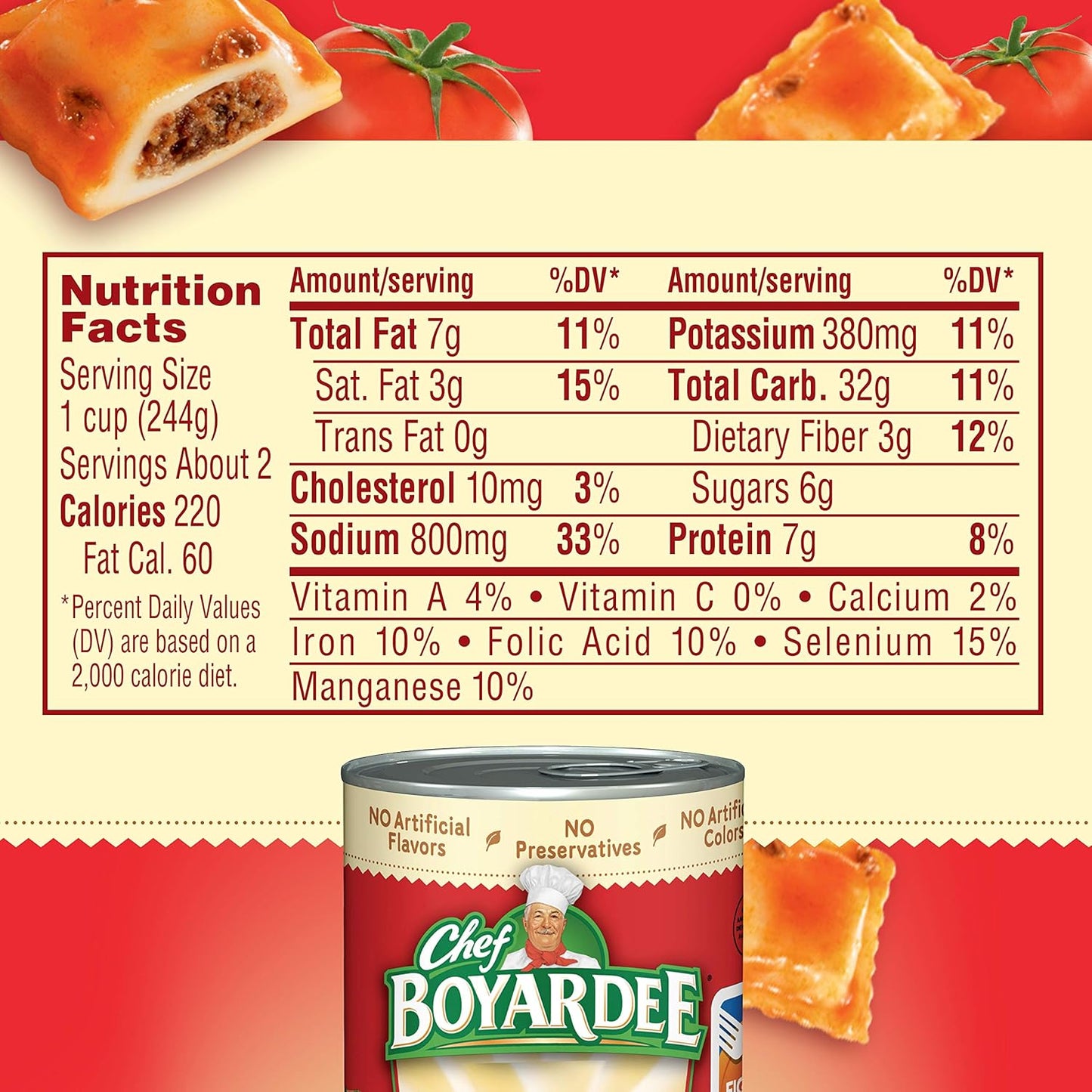 Chef Boyardee Mini Beef Ravioli, Practical Care Package Gift for College Move-In Day, 15 oz Can