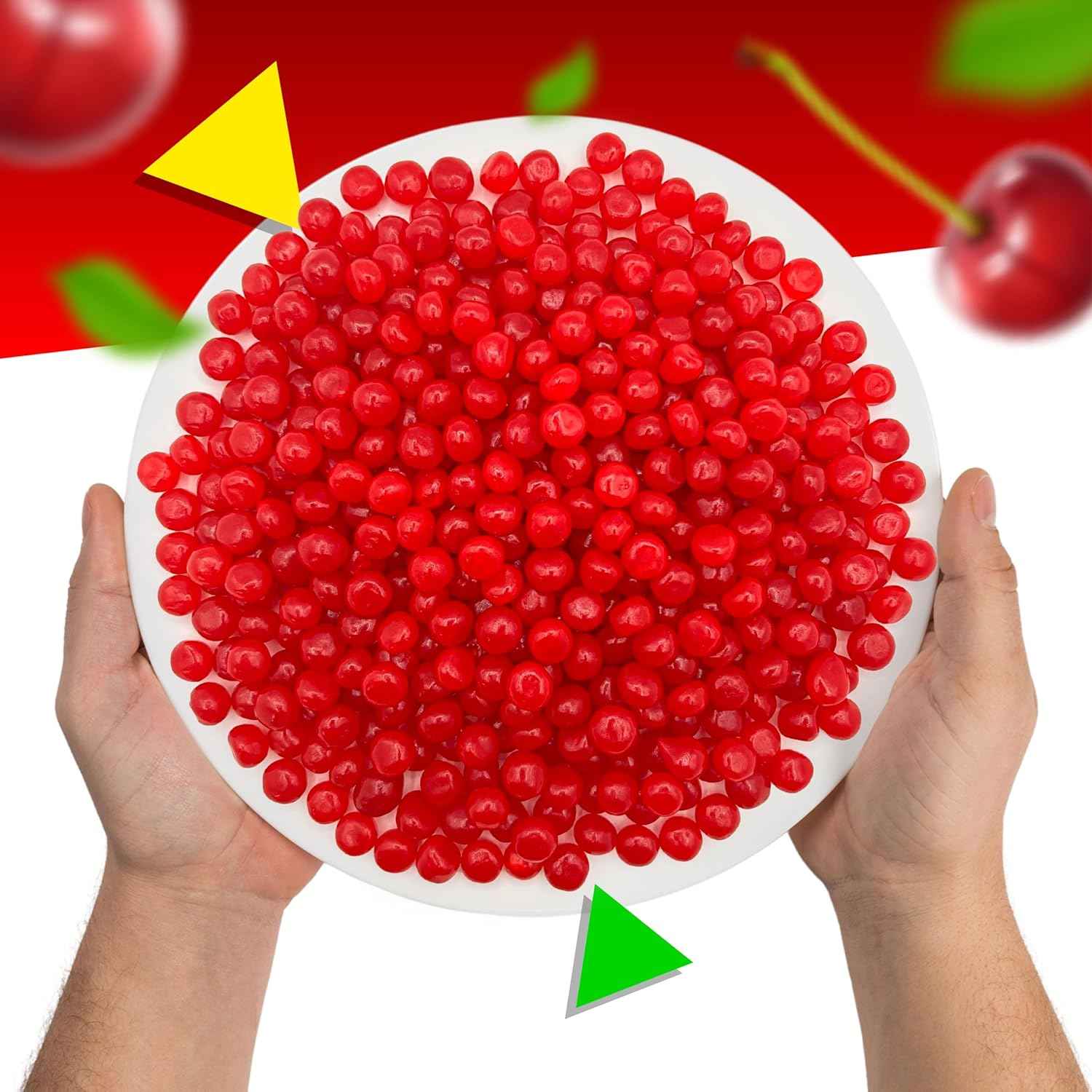 Cherry Sours – Vibrant Red Garnish Candy for Cupcakes, Donuts, and Ice Cream Sundaes, 1 Lb