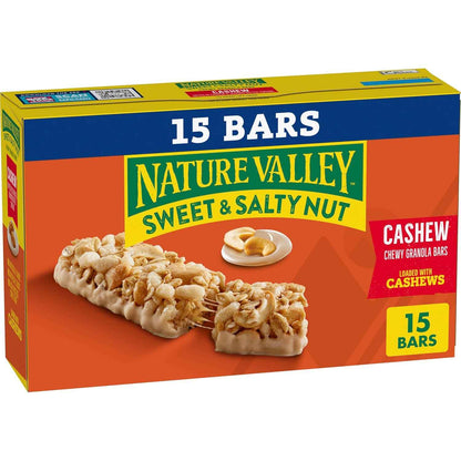 Nature Valley Sweet and Salty Nut Cashew Granola Bars – Lunchbox Snack Safe for School and Playroom