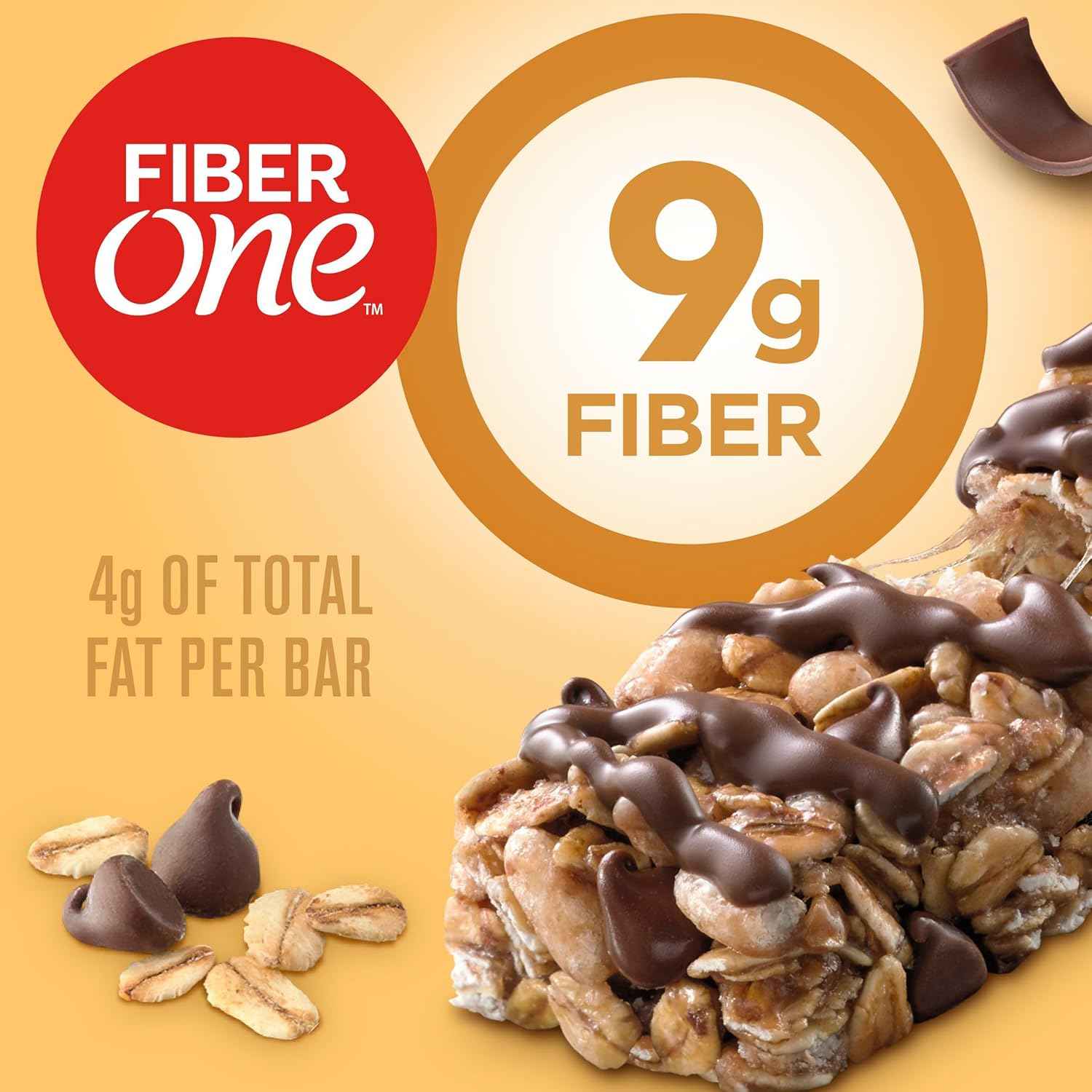 Fiber One Chewy Bars Oats and Chocolate – High-Fiber Daily Wellness Snack for Office Desk and Pantry, 15 Ct Mega Pack