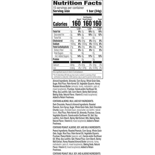 Nature Valley Sweet and Salty Nut Granola Bars – Clean Label Snack for Mindful Eating and Gym Bag Stash, 15 Count