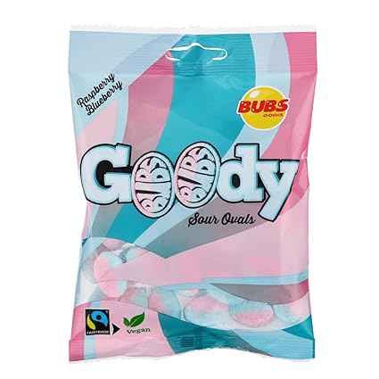 Bubs Goody Sour Ovals Raspberry Caramel – Picnic Candy 2-Pack for Summer Outings