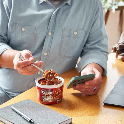 Campbell's Chunky Chili Mac Soup — No-Spice Single-Serve Bowl Safe for Picky Eaters and Young Adults