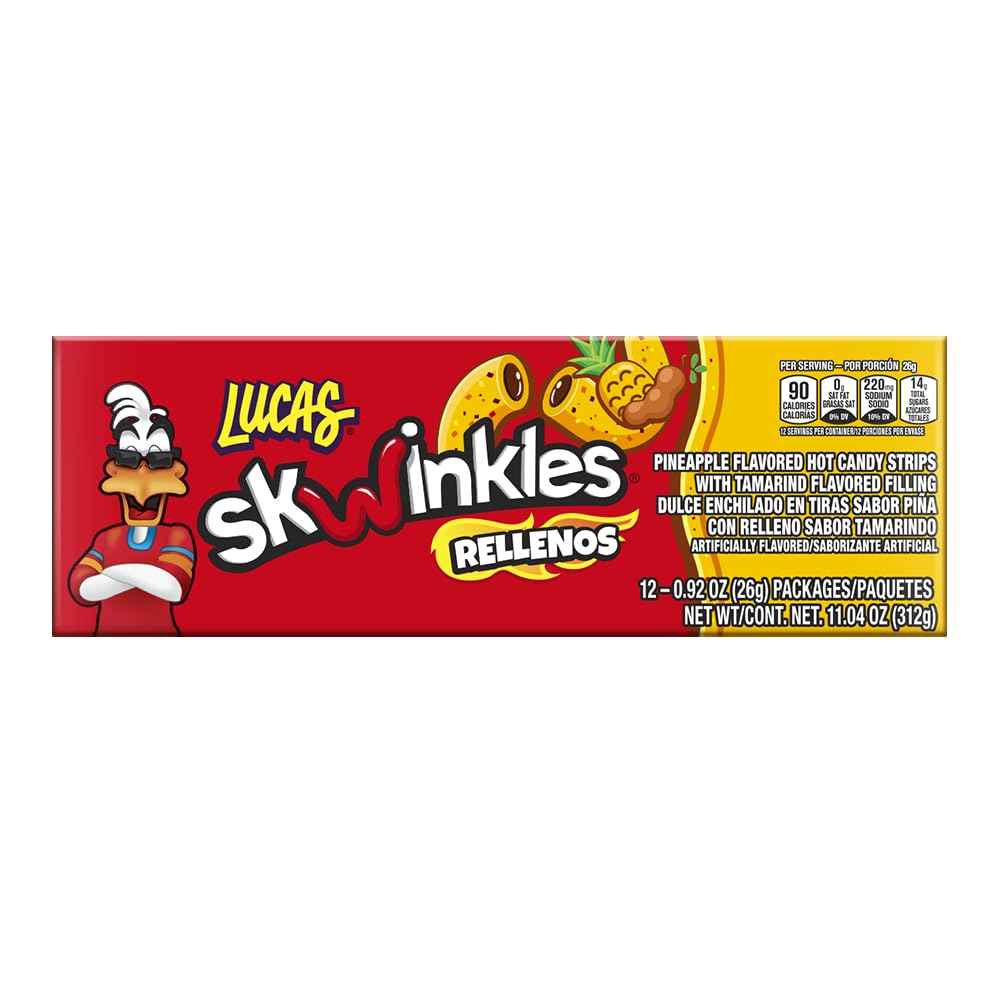 Lucas Skwinkles Pineapple-Tamarind Candy – Portable Mexican Snack for Camping, Hiking, and Picnic Baskets