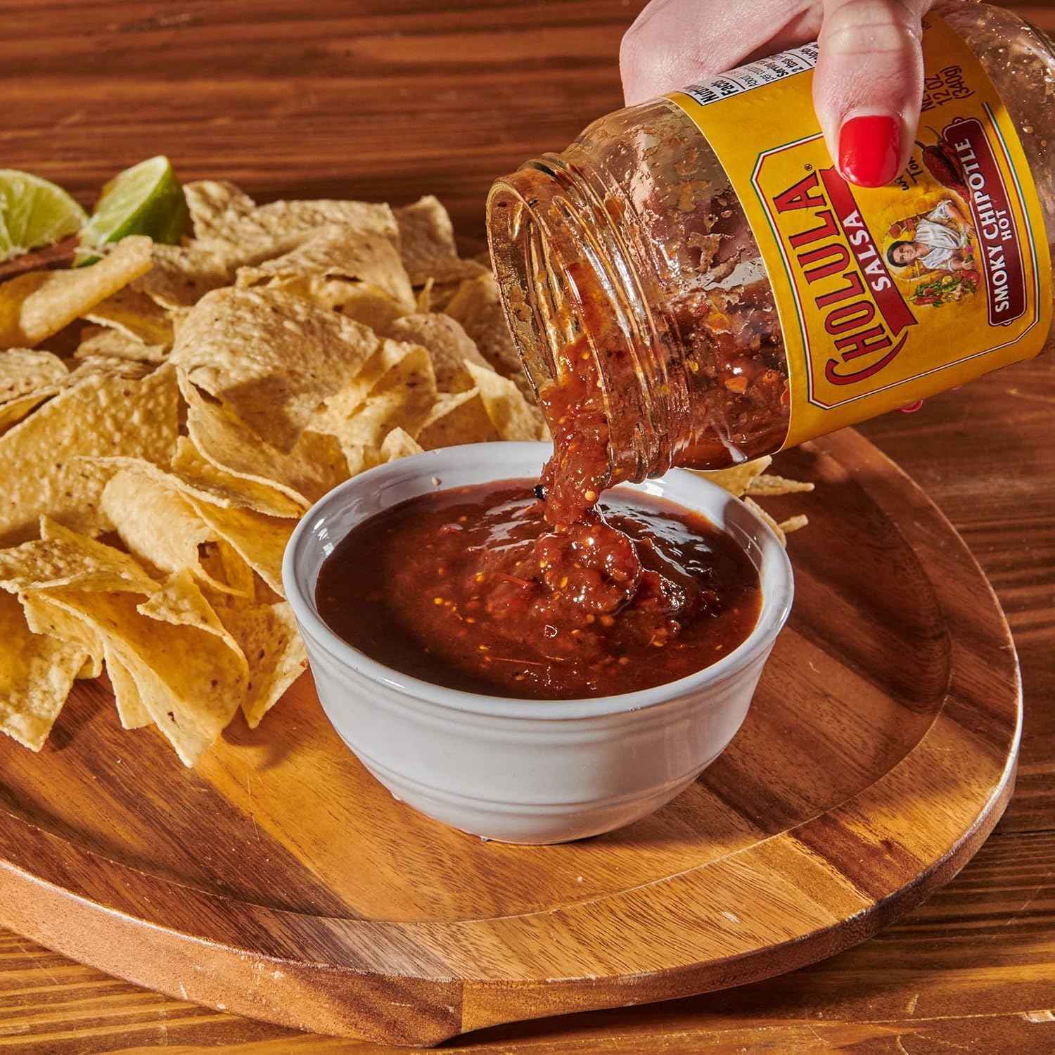 Cholula Smoky Chipotle Salsa (Hot), 12 oz – Outdoor Party Dip for Grilling Season and Picnics