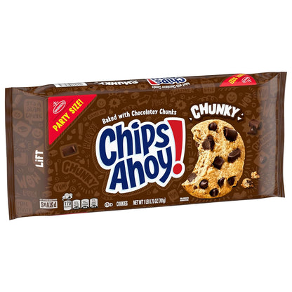 CHIPS AHOY! Chunky Fudgy Cookies Party Size – After-School Family Snack for Hungry Kids, 24.75 oz Bulk Pouch