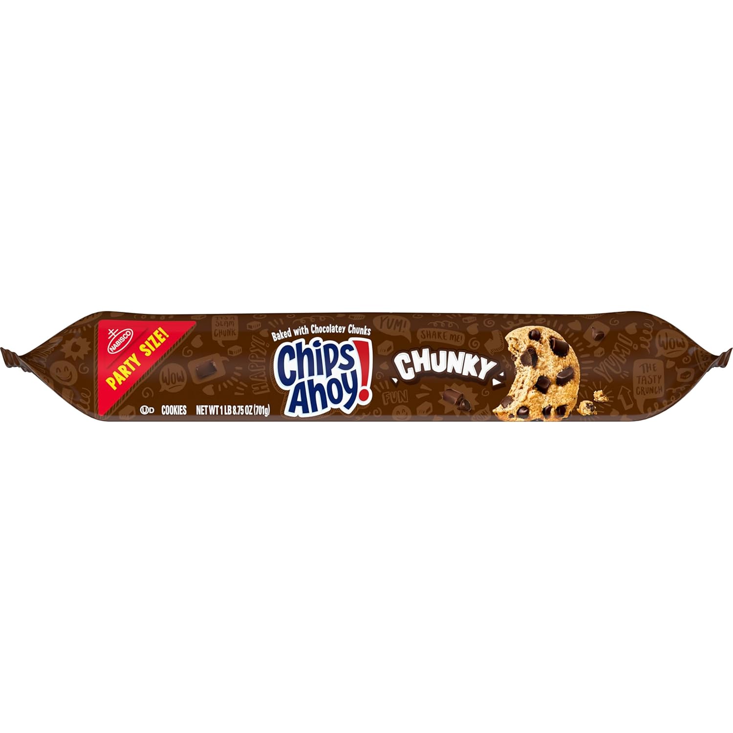 CHIPS AHOY! Chunky Fudgy Cookies Party Size – After-School Family Snack for Hungry Kids, 24.75 oz Bulk Pouch