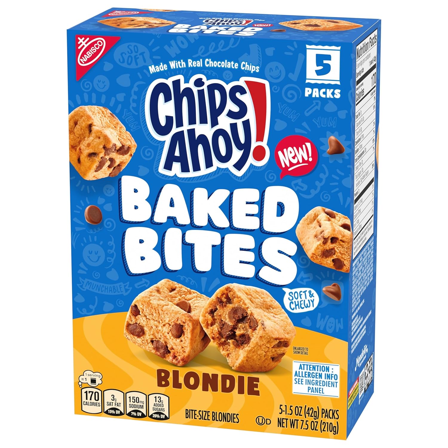 CHIPS AHOY! Soft Blondie Bites Individually Wrapped Snacks for Work Meetings