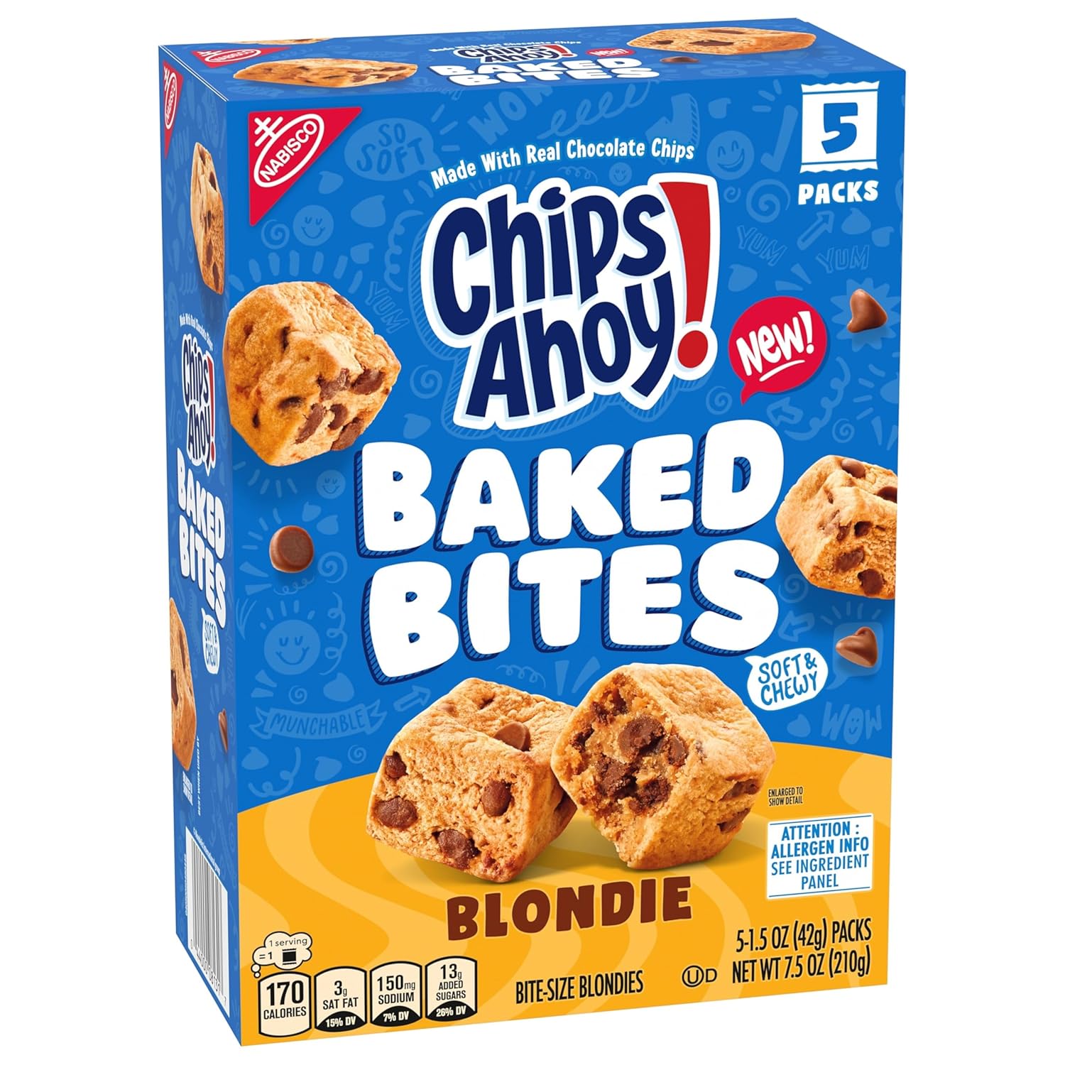 CHIPS AHOY! Soft Blondie Bites Individually Wrapped Snacks for Work Meetings