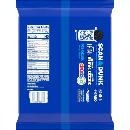 OREO Double Stuf Chocolate Sandwich Cookies – Resealable Travel Snack for Road Trips, Camping Trips, and Picnic Baskets, 24.95 oz Party Size