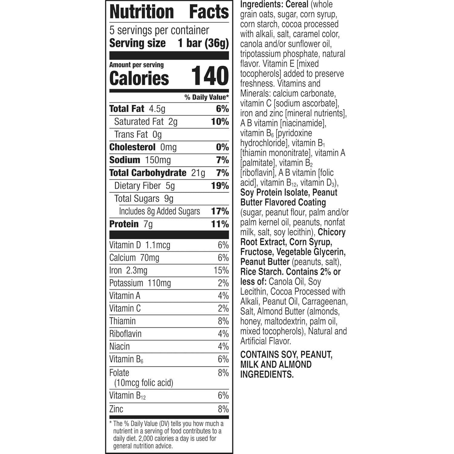 Cheerios Protein Chewy Bars Low Sweetness Snack for Blood Sugar Friendly Snacking 6.35 oz