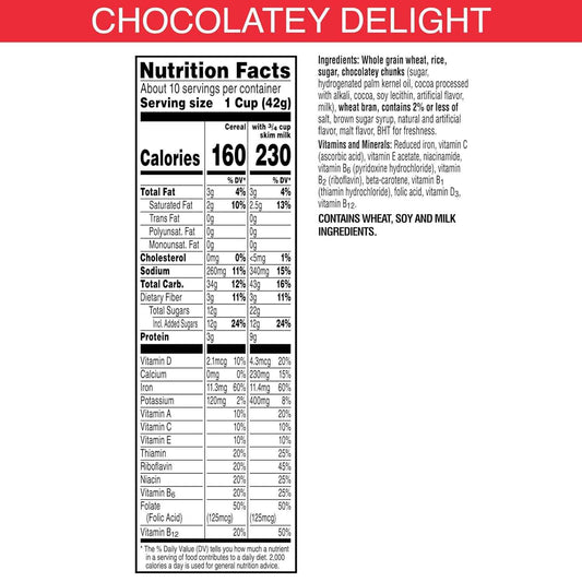 Kellogg's Special K Chocolatey Delight Cereal – Office Pantry Snack, Quick Workday Breakfast Cereal, 15.5oz