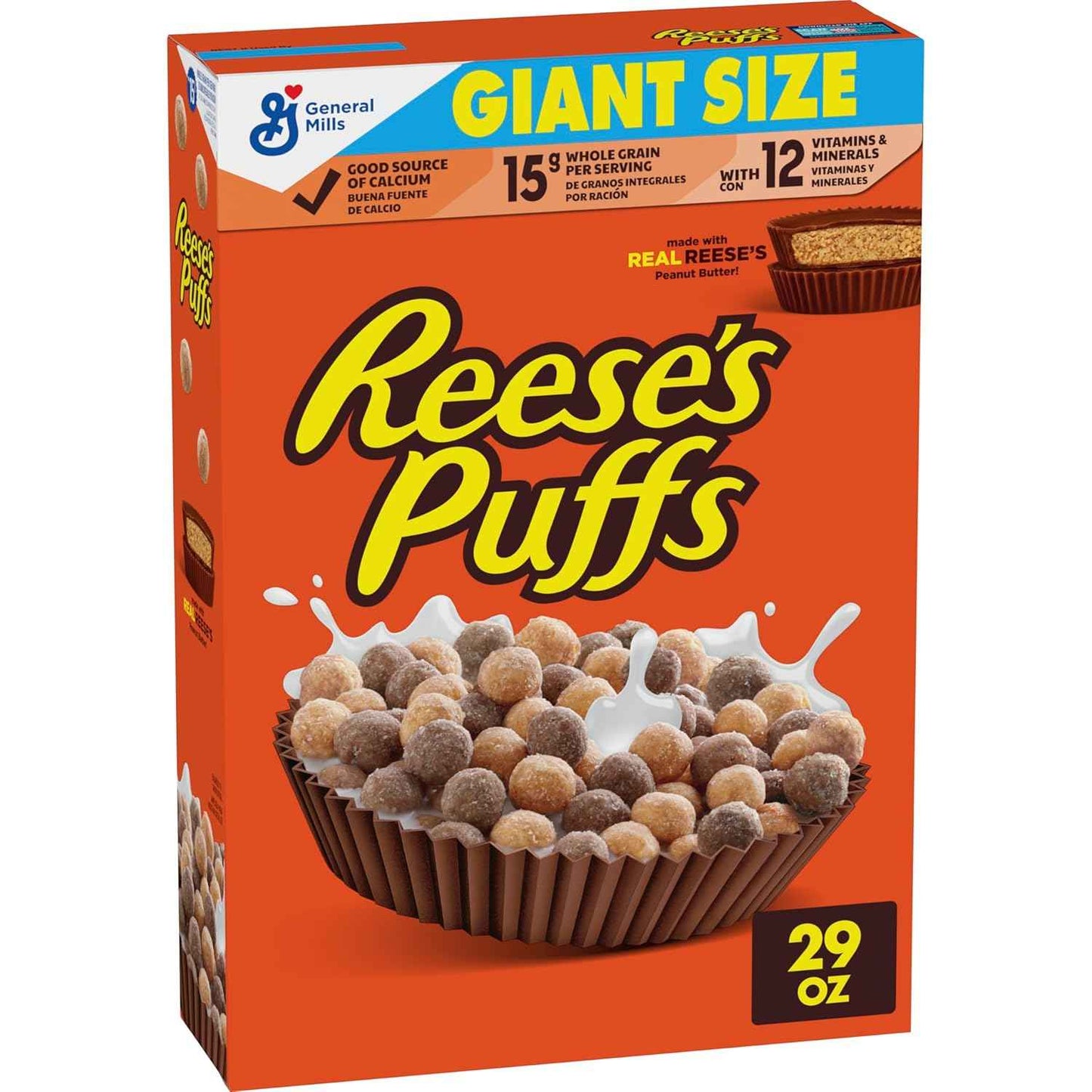 REESE'S PUFFS Chocolatey Peanut Butter Cereal – Quick Desk Snack for Office Breakroom and Focus Mornings