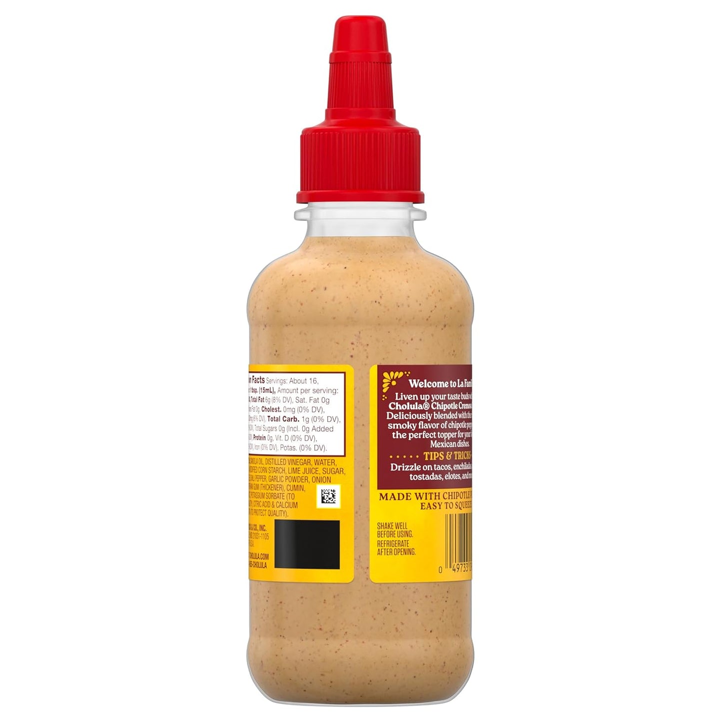 Cholula Chipotle Cremosa Sauce – Portable Camping Condiment for Campfire Elotes and Grilled Street Tacos, 8 fl oz