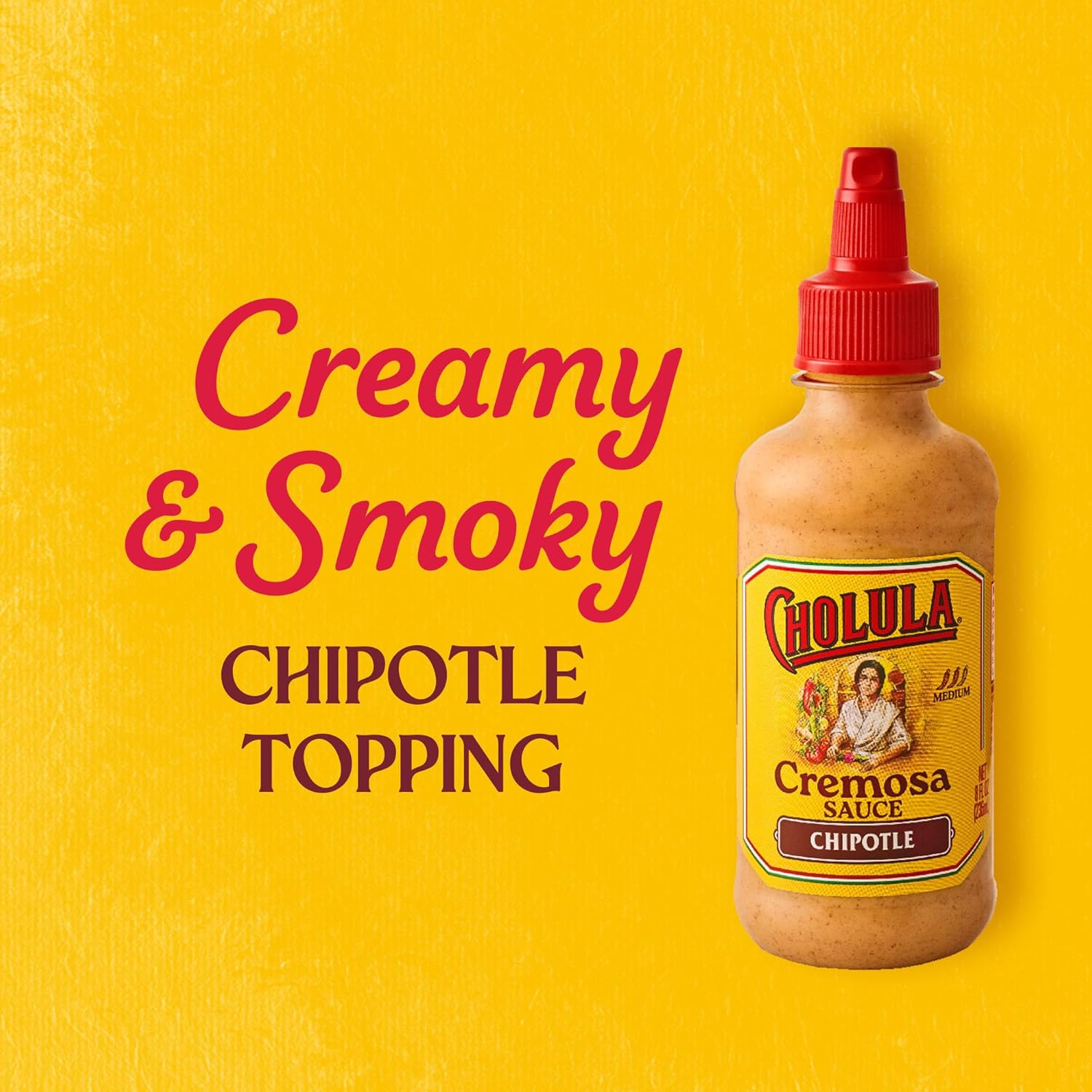 Cholula Chipotle Cremosa Sauce – Portable Camping Condiment for Campfire Elotes and Grilled Street Tacos, 8 fl oz