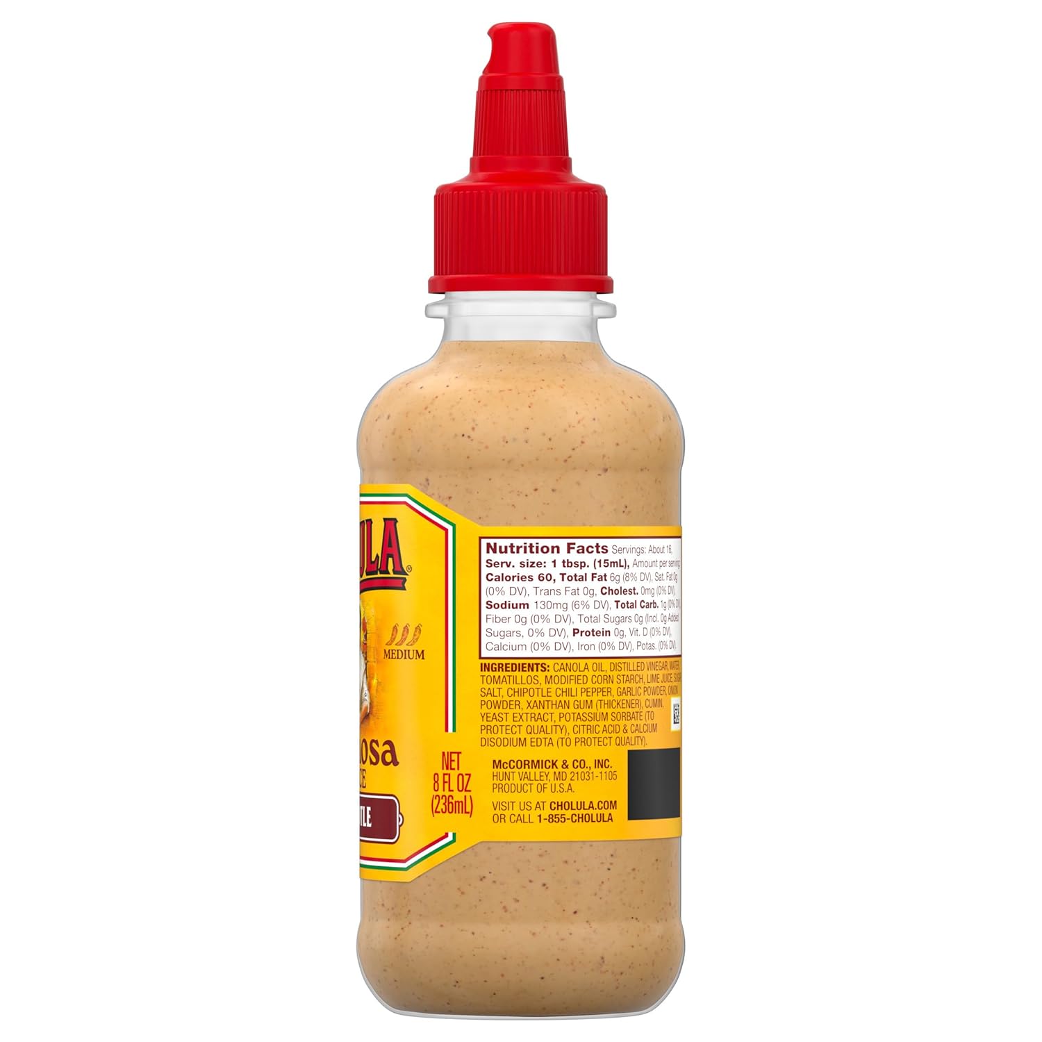 Cholula Chipotle Cremosa Sauce – Portable Camping Condiment for Campfire Elotes and Grilled Street Tacos, 8 fl oz