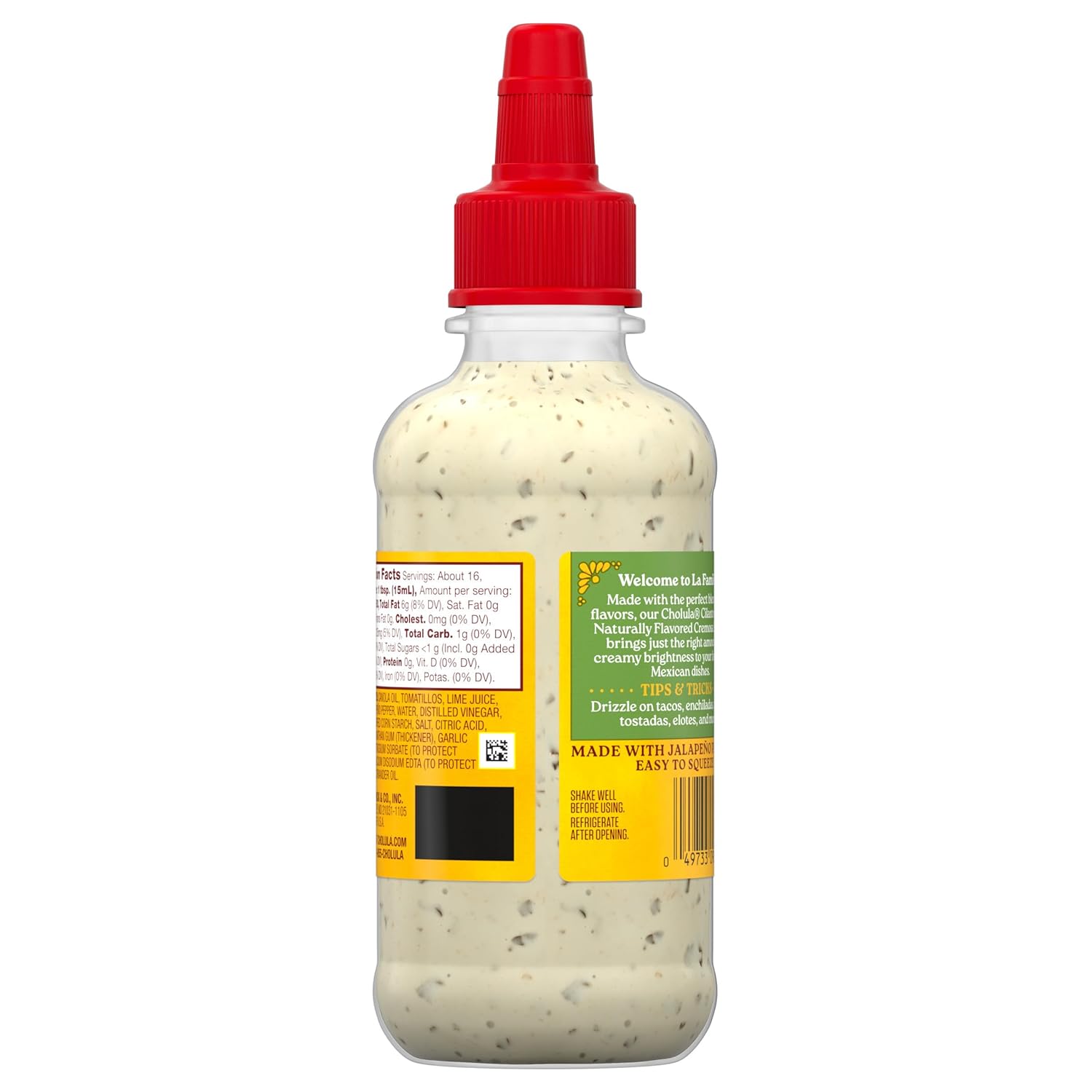 Cholula Cremosa Cilantro Lime – Picnic & BBQ Drizzle for Grilled Fish Tacos, Veggie Skewers & Burgers, Mild 8 oz