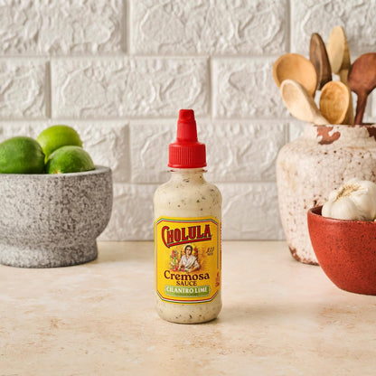 Cholula Cremosa Cilantro Lime – Picnic & BBQ Drizzle for Grilled Fish Tacos, Veggie Skewers & Burgers, Mild 8 oz