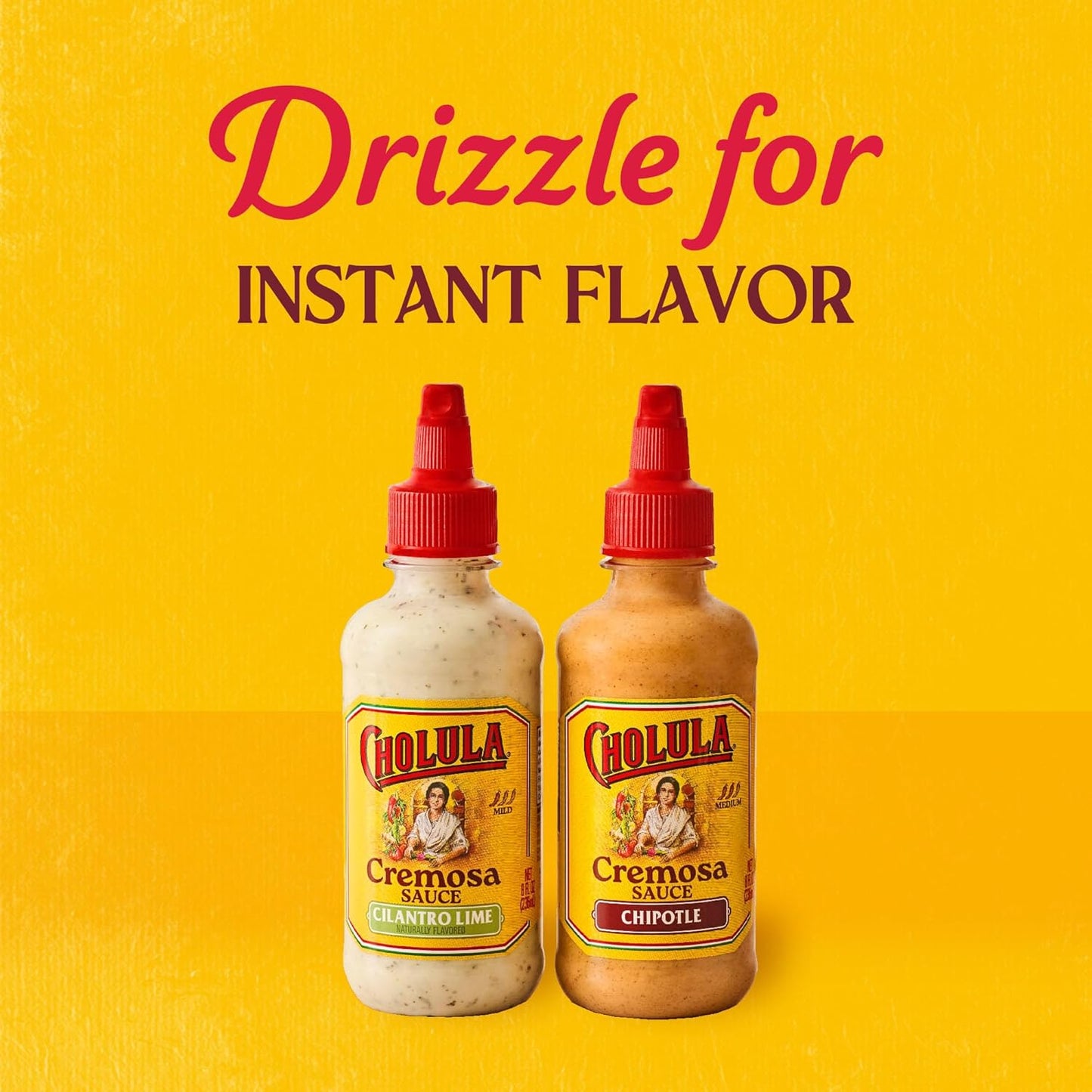 Cholula Cremosa Cilantro Lime – Picnic & BBQ Drizzle for Grilled Fish Tacos, Veggie Skewers & Burgers, Mild 8 oz