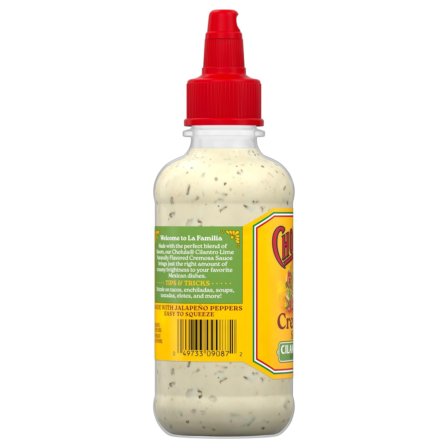 Cholula Cremosa Cilantro Lime – Picnic & BBQ Drizzle for Grilled Fish Tacos, Veggie Skewers & Burgers, Mild 8 oz