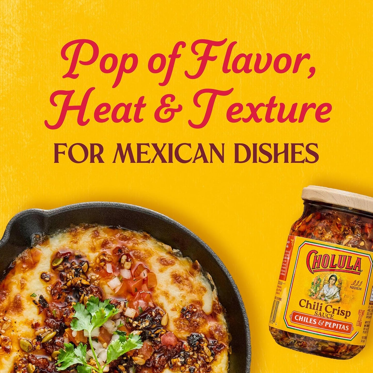 Cholula Crunchy Chili Crisp Sauce – Weeknight Dinner Shortcut for Busy Apartment Kitchens, 8 oz