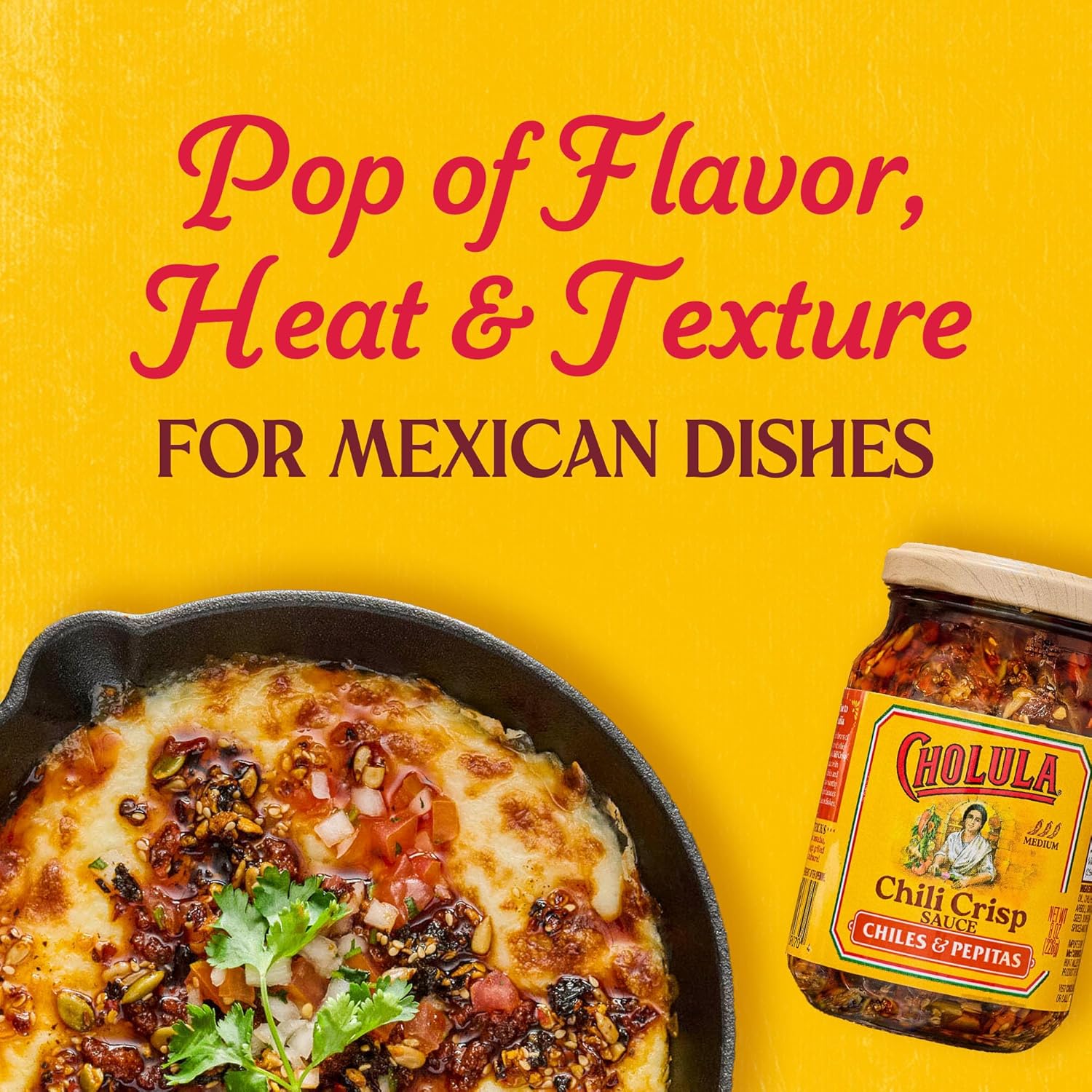 Cholula Crunchy Chili Crisp Sauce – Weeknight Dinner Shortcut for Busy Apartment Kitchens, 8 oz