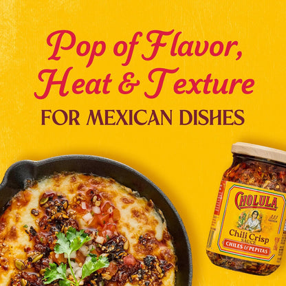 Cholula Crunchy Chili Crisp Sauce – Weeknight Dinner Shortcut for Busy Apartment Kitchens, 8 oz
