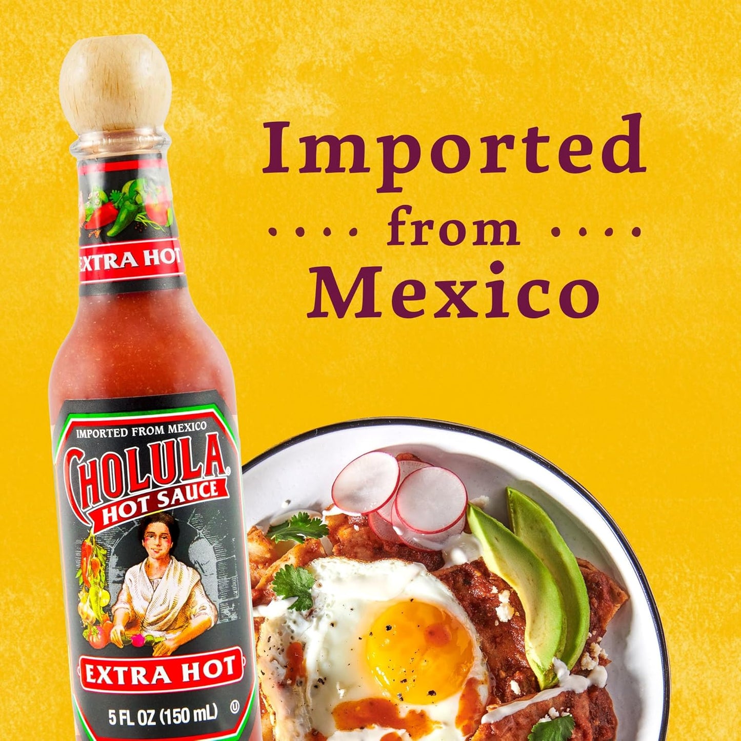 Cholula Extra Hot Mexican Hot Sauce – Tailgate and Backyard BBQ Wing Glaze, 5 fl oz