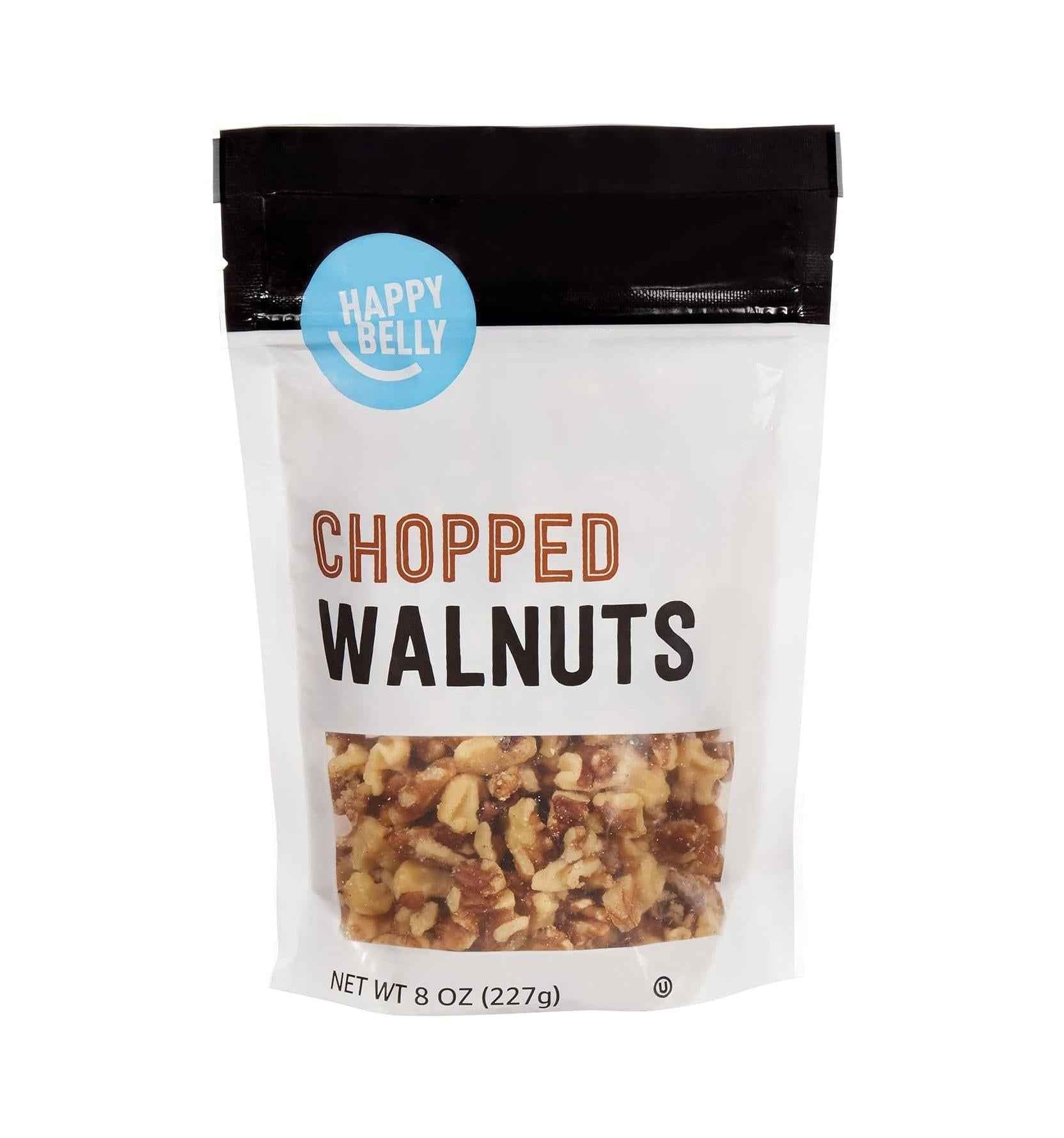 Happy Belly Chopped Walnuts for Quick Baking Prep and Coffee Cake Mixes, 16 oz Bulk Pack