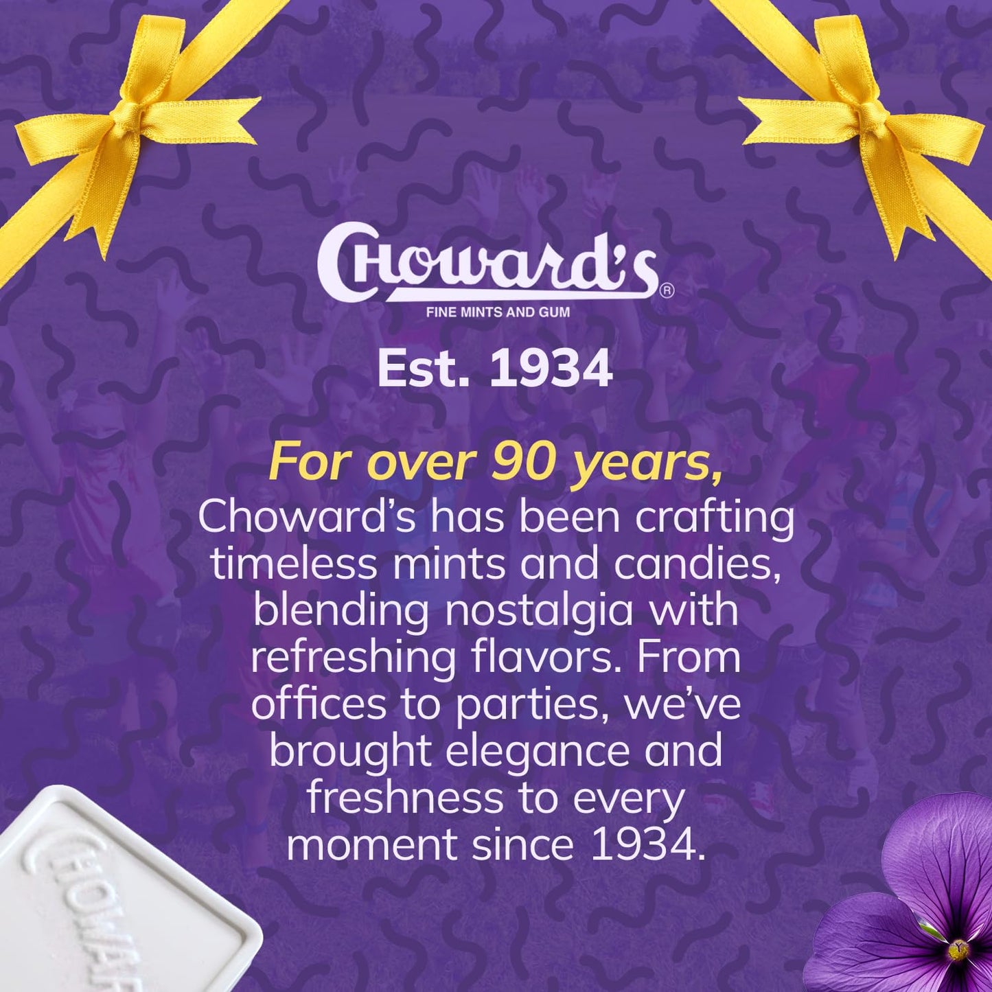 Choward's Violet Mints Candy 6-Pack – Aromatic Floral Hard Candy for Post-Dinner Palate Reset and Mindful Snacking