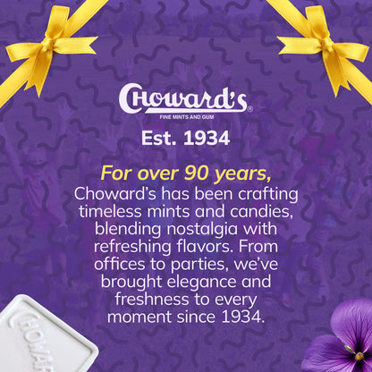 Choward's Violet Mints Candy 6-Pack – Aromatic Floral Hard Candy for Post-Dinner Palate Reset and Mindful Snacking