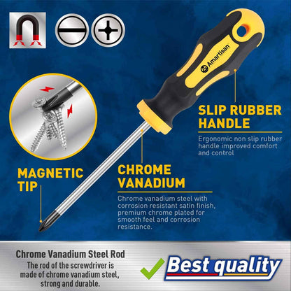 Amartisan 10-Piece Magnetic Screwdriver Set – Portable Repair Kit for Camping Trips, Durable Chrome Vanadium Build