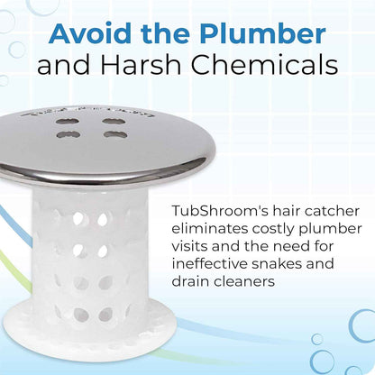 TubShroom Self Care Shower Hair Catcher - Keep Your Evening Bath Ritual Relaxing With a Clean, Clear Drain