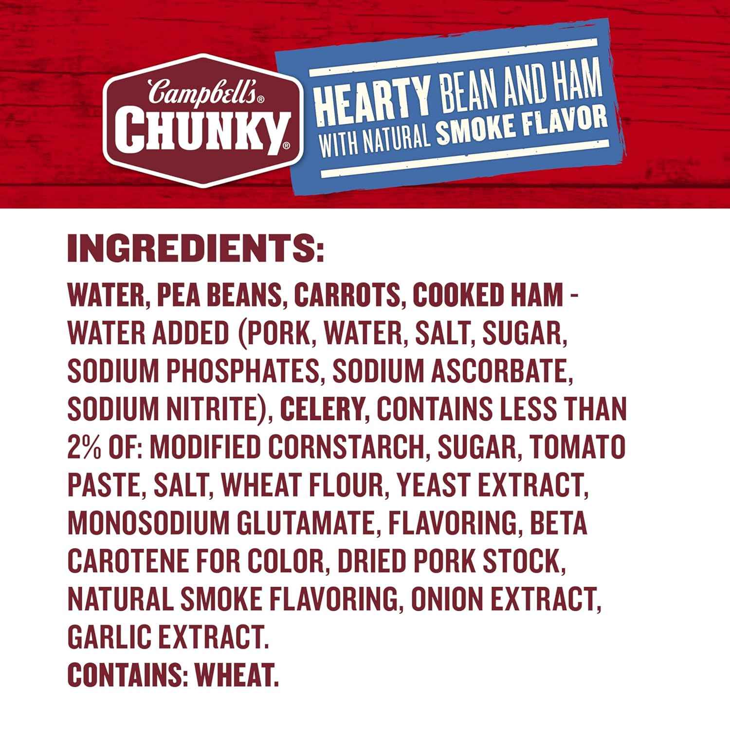 Campbell's Chunky Soup Hearty Bean with Ham 19 oz - Warm Comfort Bowl for Post-Workout Refueling