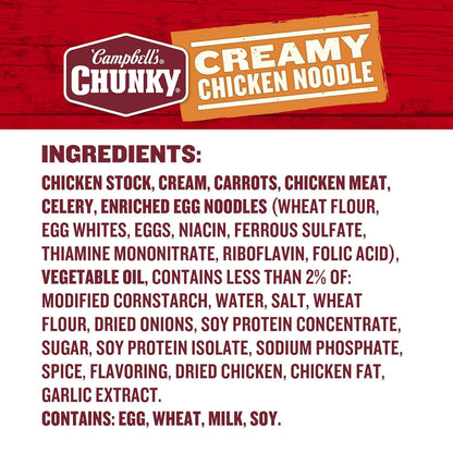 Campbell's Healthy Request Chunky Chicken Noodle Soup – Kid-Friendly Lunch for Picky Eaters, Pull-Tab Can