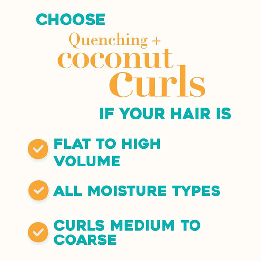 OGX Quenching + Coconut Curls Conditioner – Self-Care Hair Ritual for Curly Texture, Daily Moisture and Frizz Control