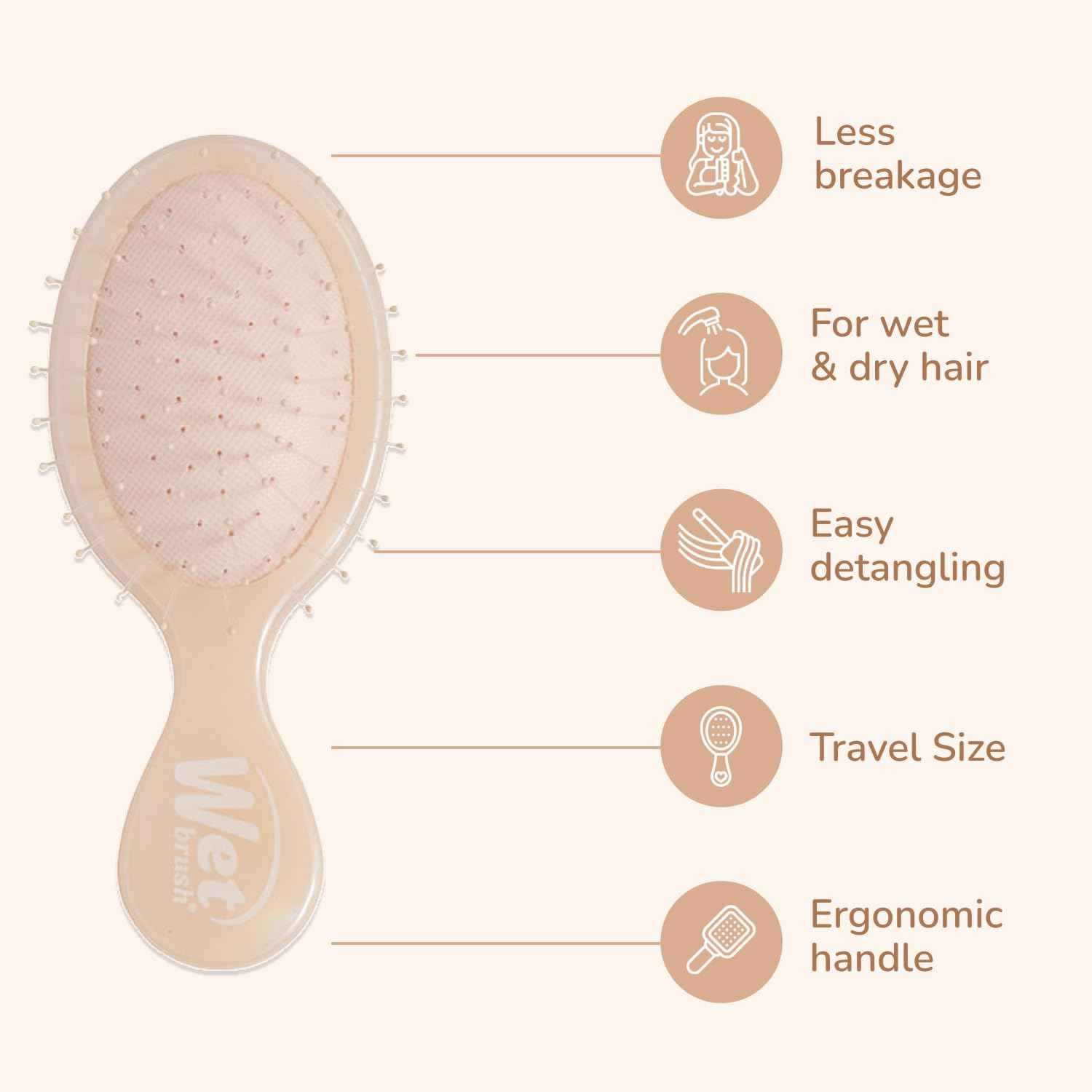 Wet Brush Mini Detangler – Camping and Hotel Hairbrush, Portable Detangler for On-the-Go Touch-Ups